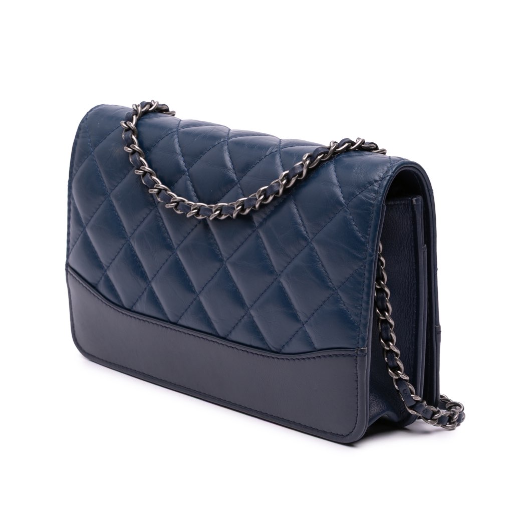 Chanel Quilted Aged Calfskin Gabrielle Wallet On Chain - Back view