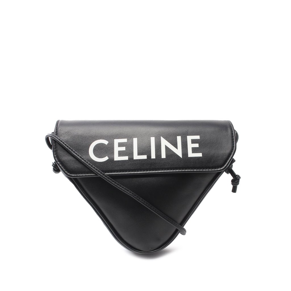 Celine Smooth Calfskin Logo Triangle Crossbody