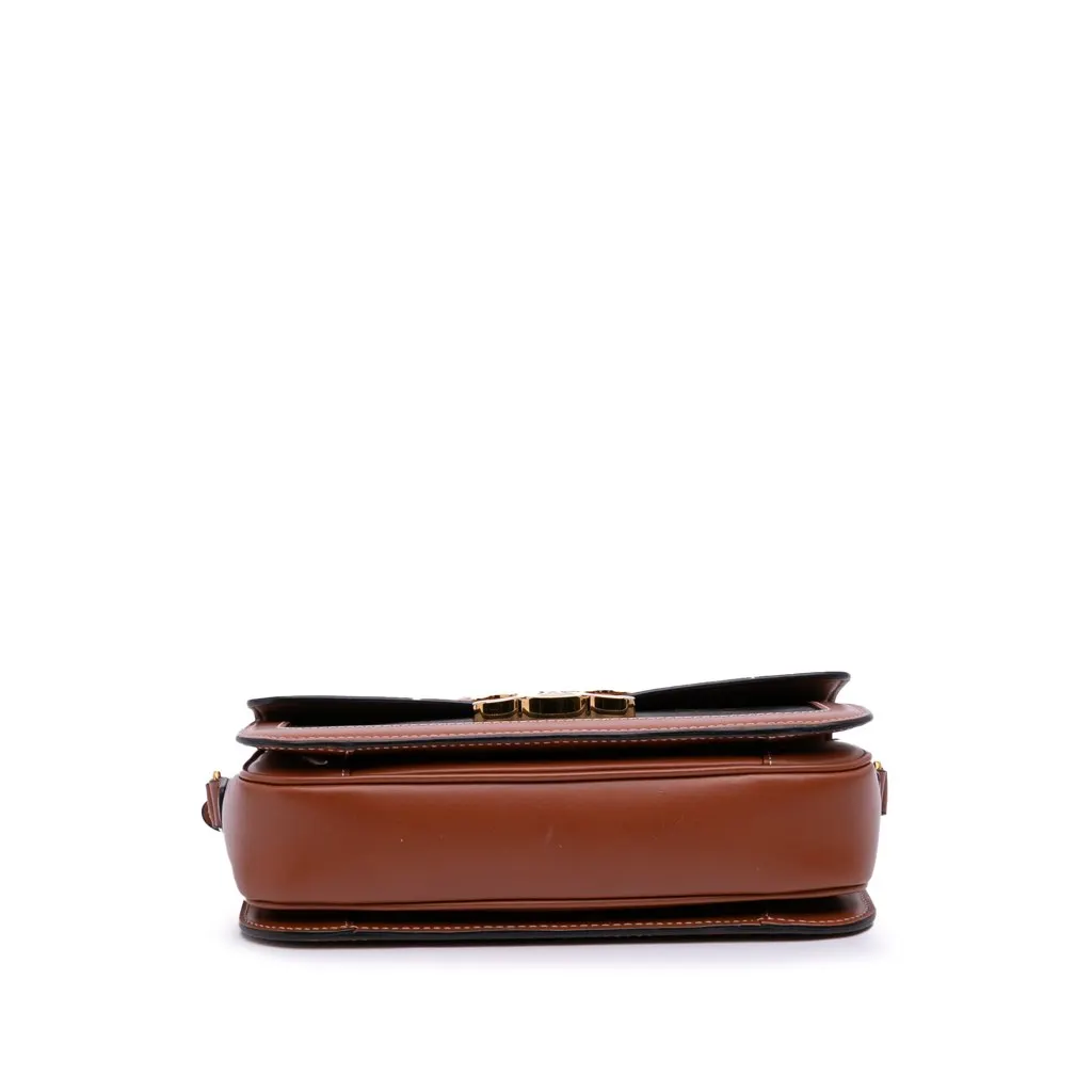 Celine Classique Triomphe Coated Canvas and Calfskin Triomphe Crossbody Brown Canvas Good - Inside View