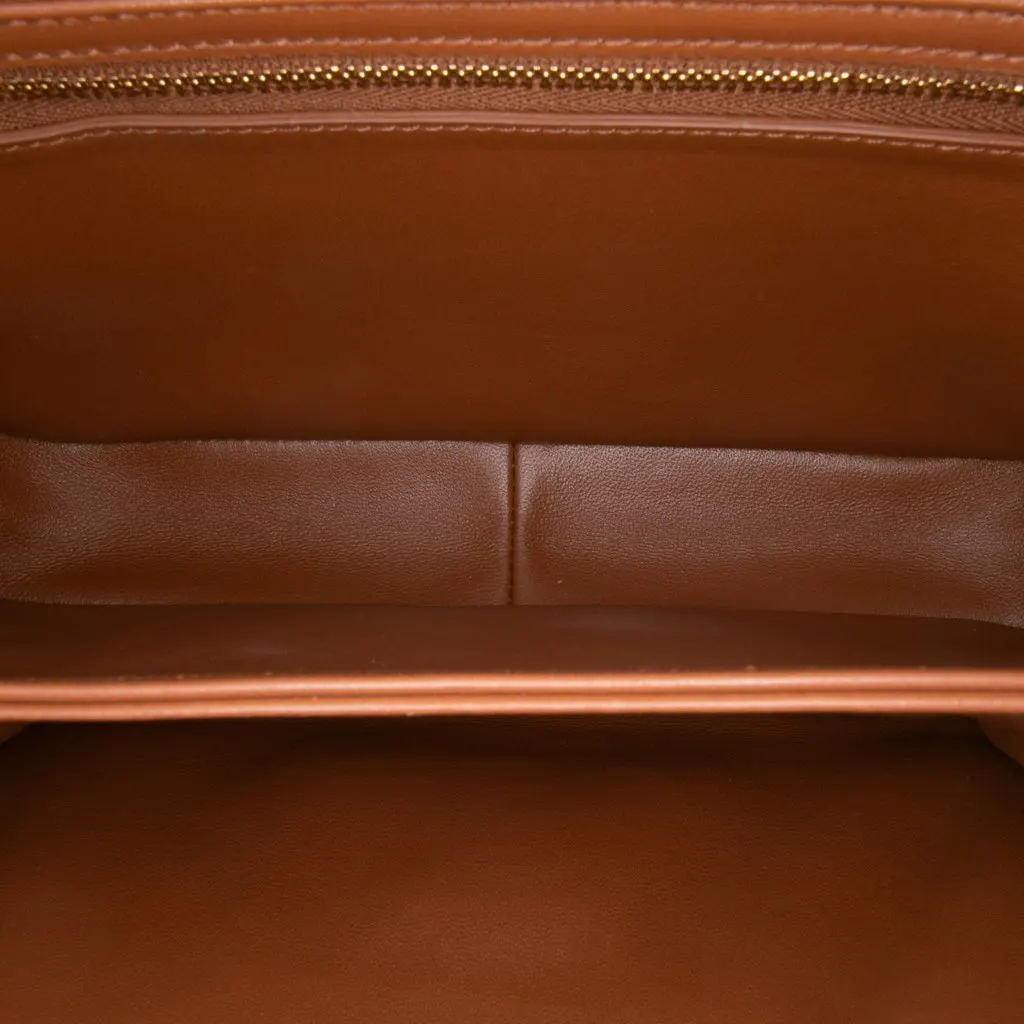 Celine Classique Triomphe Coated Canvas and Calfskin Triomphe Crossbody Brown Canvas Good - Model View