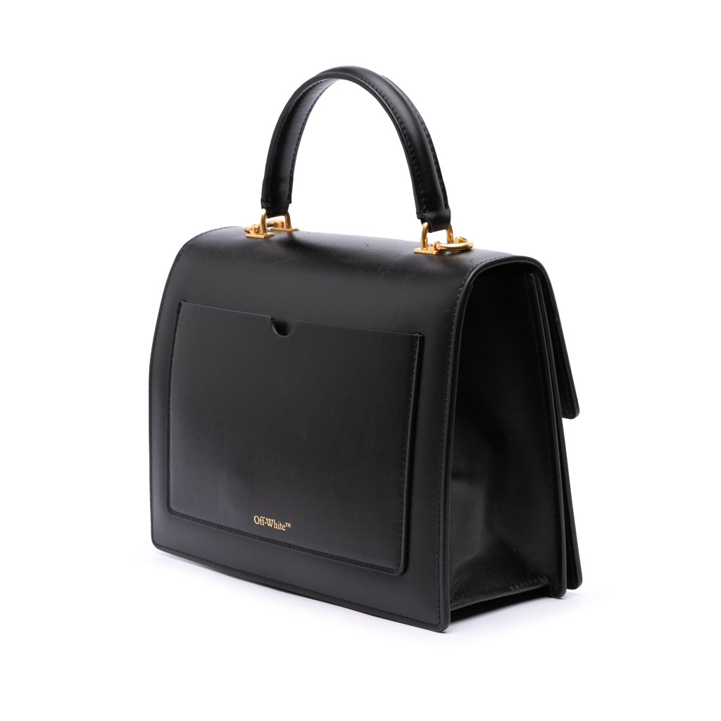 Off-white Calfskin Jitney 1.4 Top Handle Quote Bag - 2