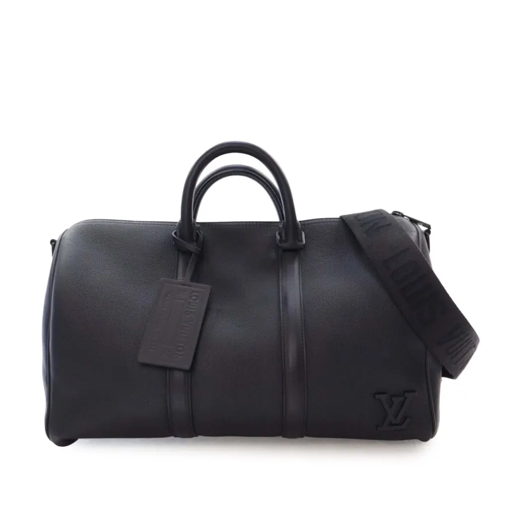 Louis Vuitton Aerogram Keepall Bandouliere 40 Black Leather Very good - Back View