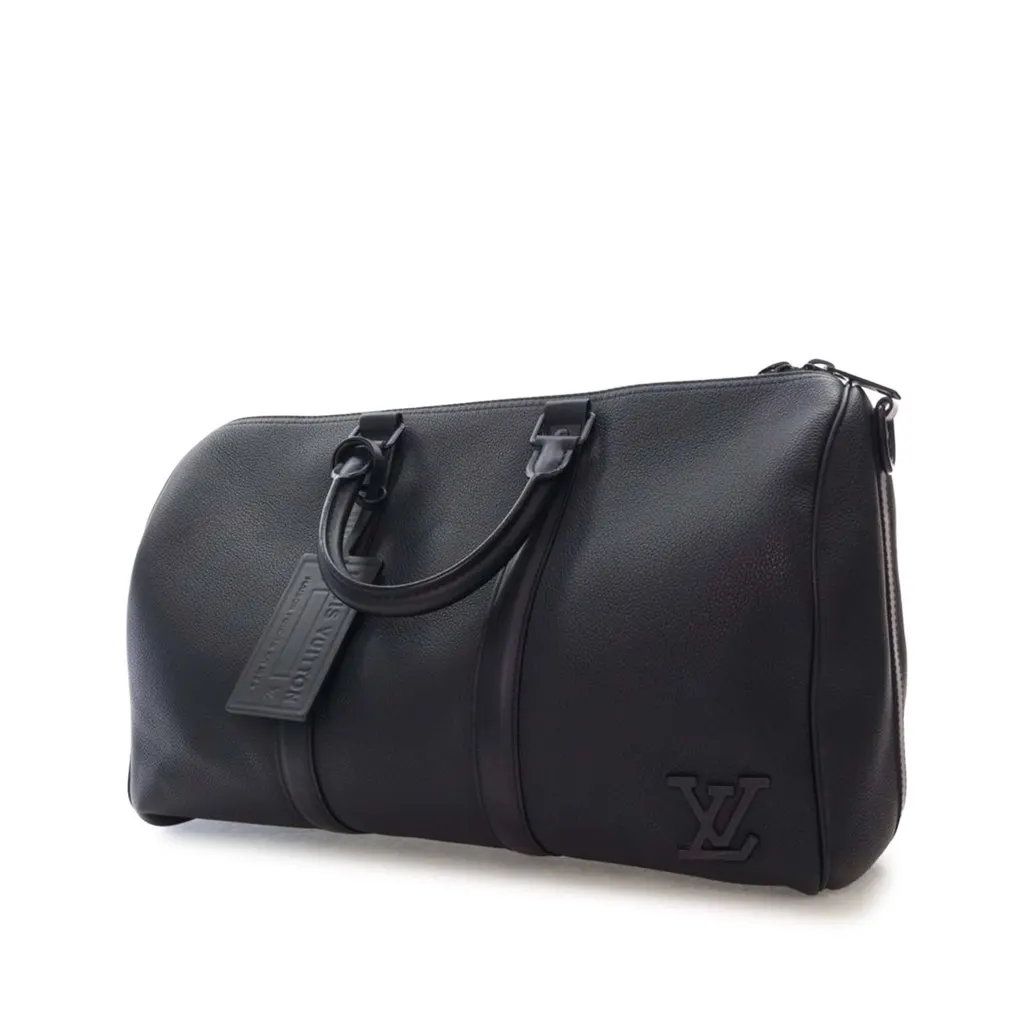 Louis Vuitton Aerogram Keepall Bandouliere 40 Black Leather Very good - Model View