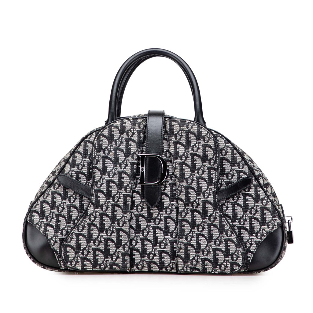 Dior Diorissimo Canvas Double Saddle Bowler Bag