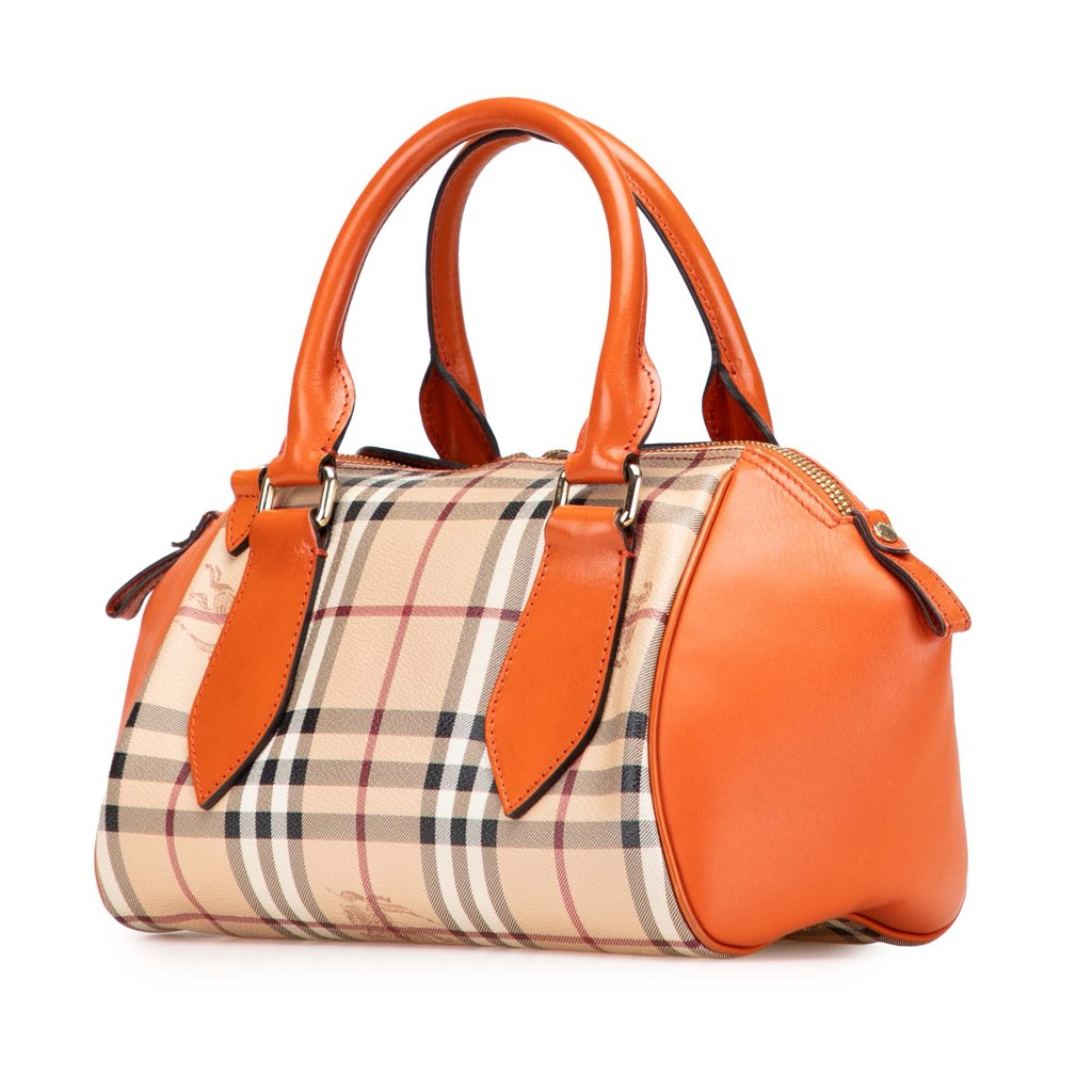 Burberry Small Haymarket Check Coated Canvas Blaze Satchel - Back view