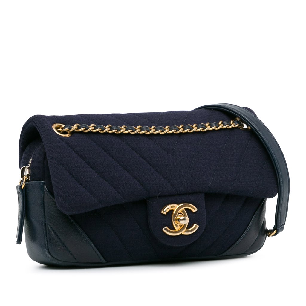 Chanel CC Chevron Jersey Flap - 2