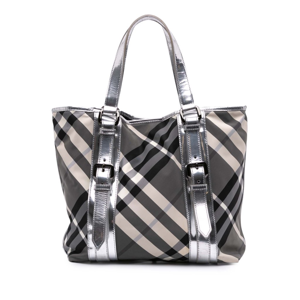 Burberry Medium Beat Check Nylon Victoria Tote