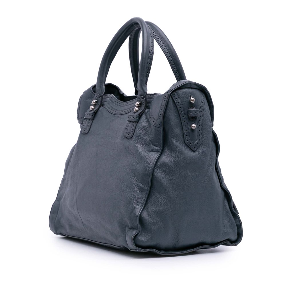 Balenciaga Lambskin Motocross Classic Riva Velo Satchel - Back view