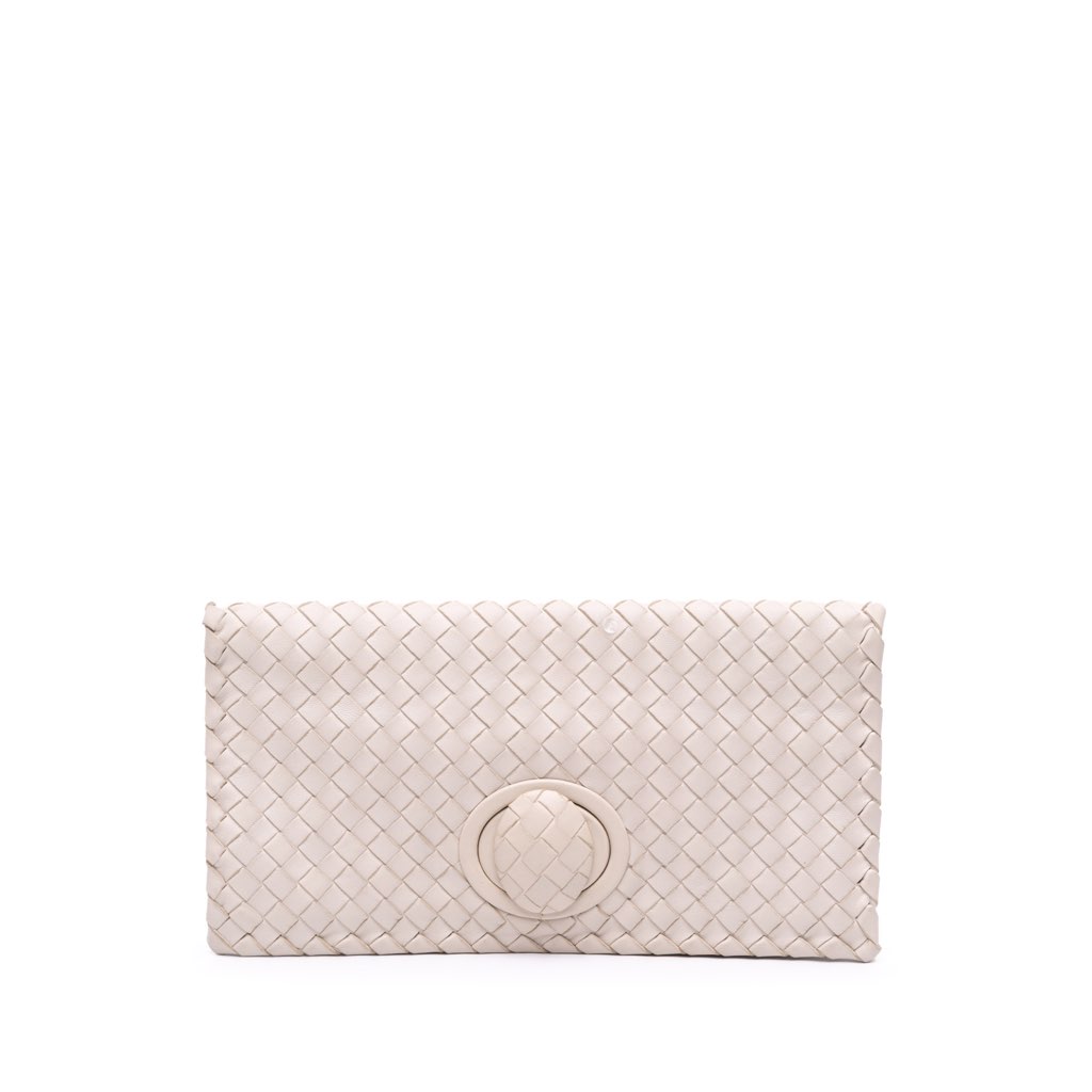 Bottega Veneta Nappa Intrecciato Turn Lock Clutch