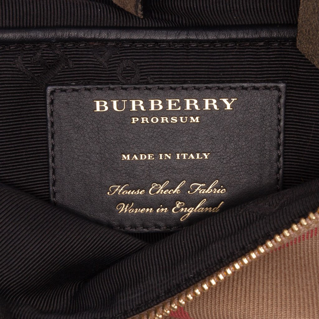 Burberry House Check Canvas and Suede Camouflage Fringe Clutch with Strap - Side view