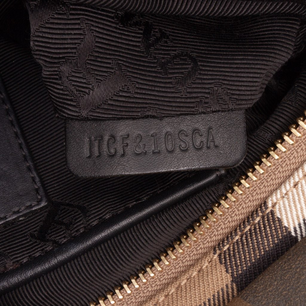 Burberry House Check Canvas and Suede Camouflage Fringe Clutch with Strap - Detail 1