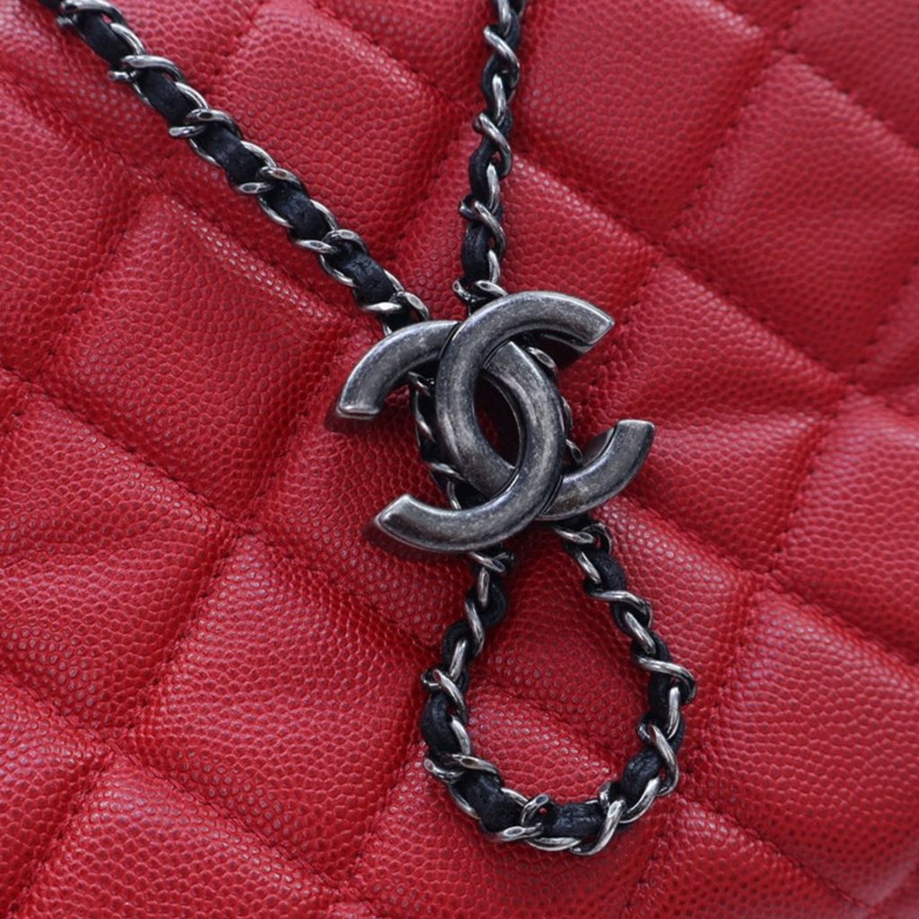 Chanel Small CC Bicolor Quilted Caviar Bucket Bag - 5