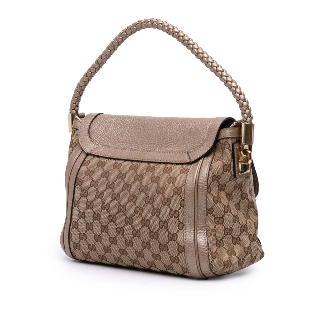 Gucci GG Canvas Bella Flap Satchel - Back view