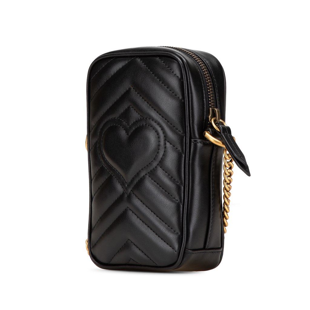 Gucci Mini GG Marmont Matelasse Leather Crossbody - Back view