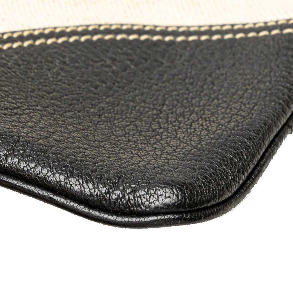 Prada Vitello Trimmed Canvas Canapa Tote - Image 11