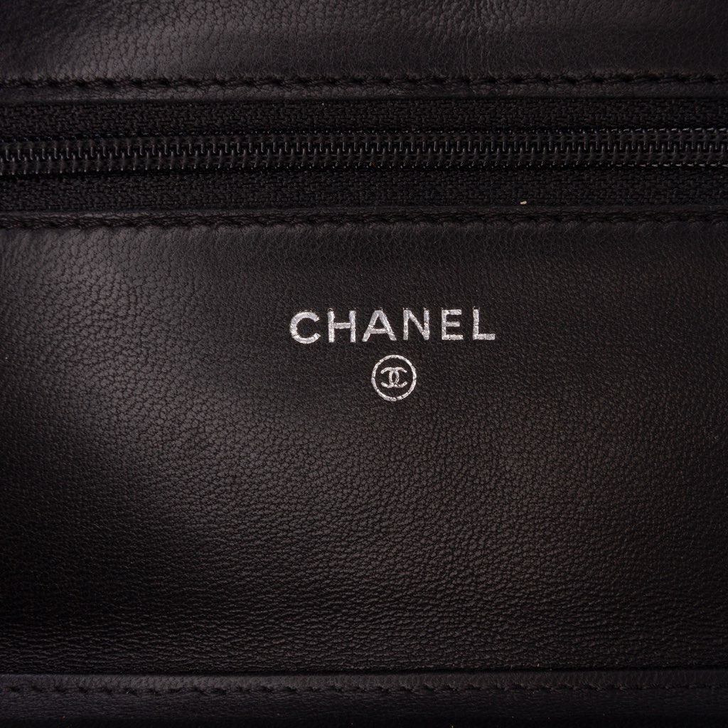 Chanel Lambskin Camellia Embossed Wallet On Chain - 5