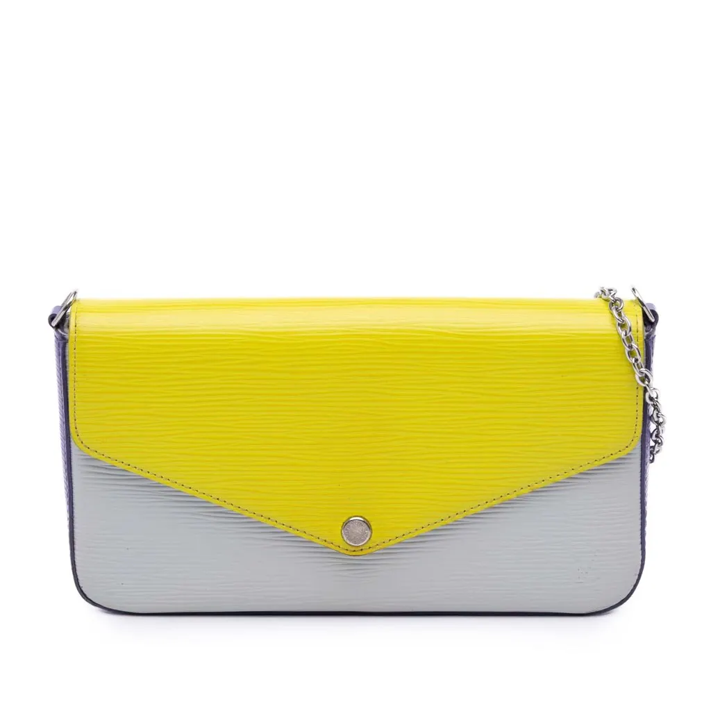 Louis Vuitton Epi Tricolor Pochette Felicie Yellow Leather Very good - Front View