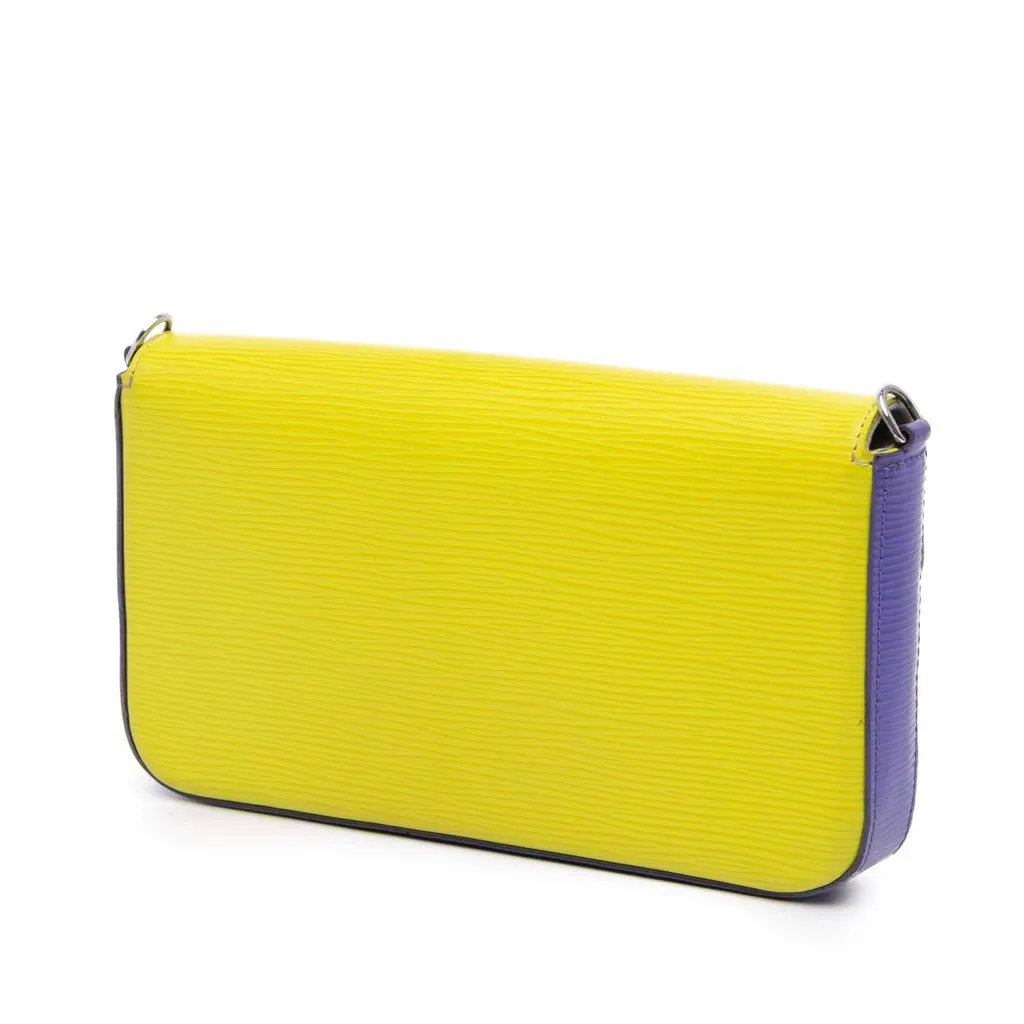 Louis Vuitton Epi Tricolor Pochette Felicie Yellow Leather Very good - Back View
