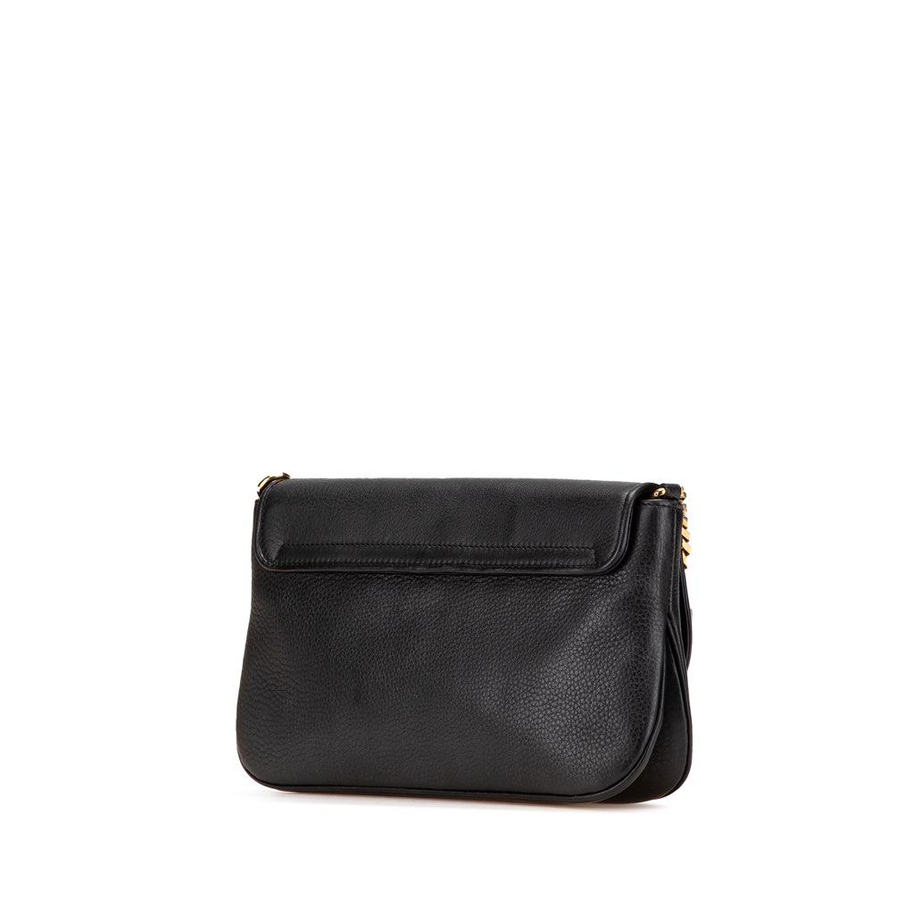 Gucci Medium Leather 1973 Chain Shoulder Bag - Back view