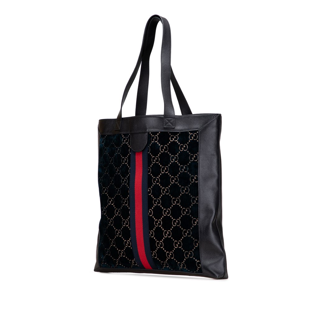 Gucci Large GG Velvet Web Ophidia Tote - Back view