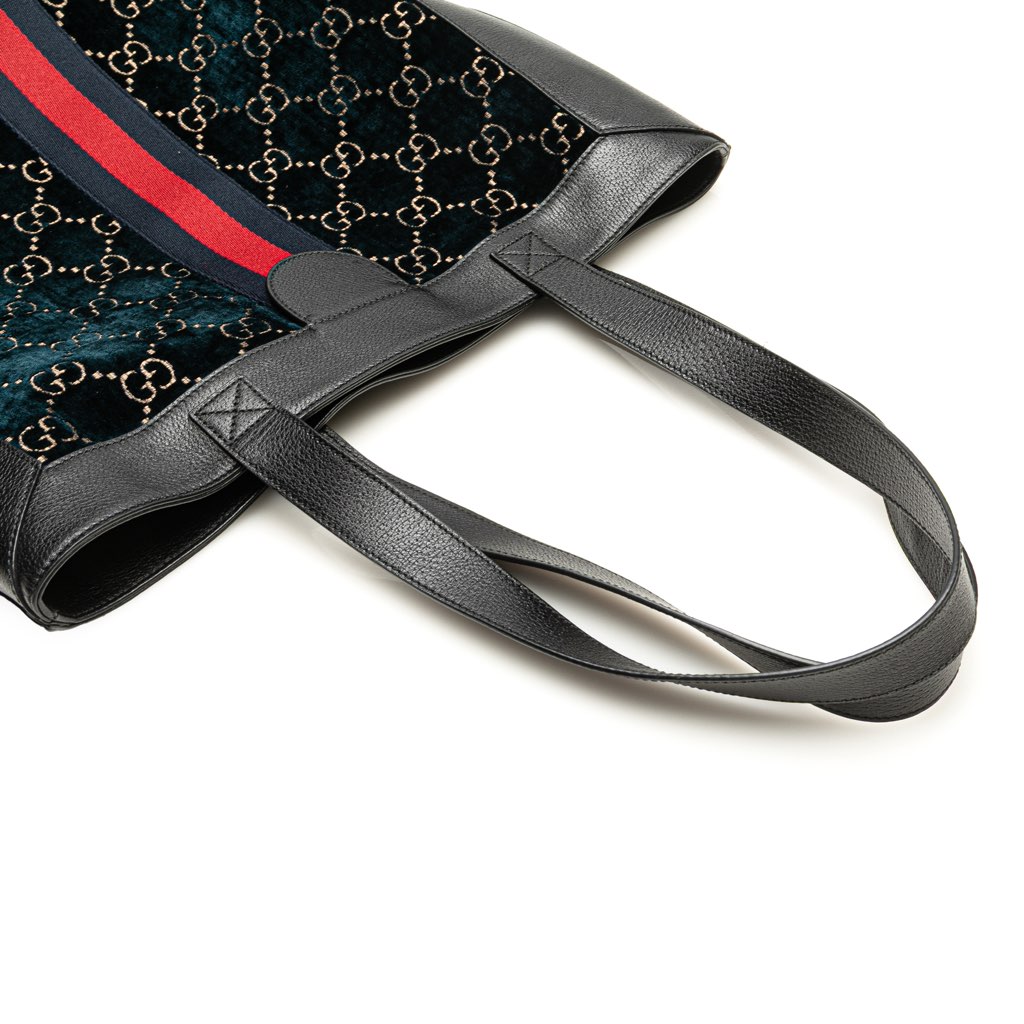 Gucci Large GG Velvet Web Ophidia Tote - Image 13