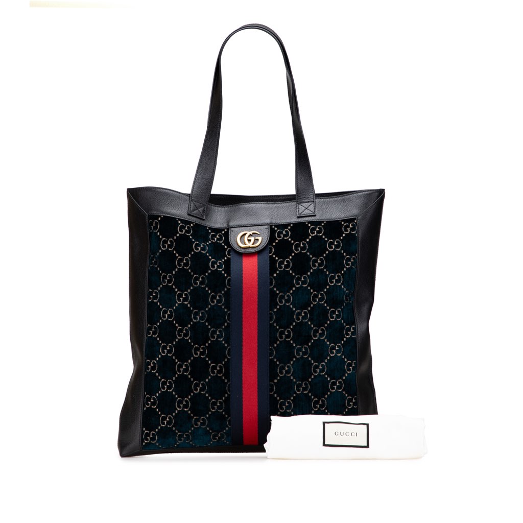 Gucci Large GG Velvet Web Ophidia Tote - Image 15