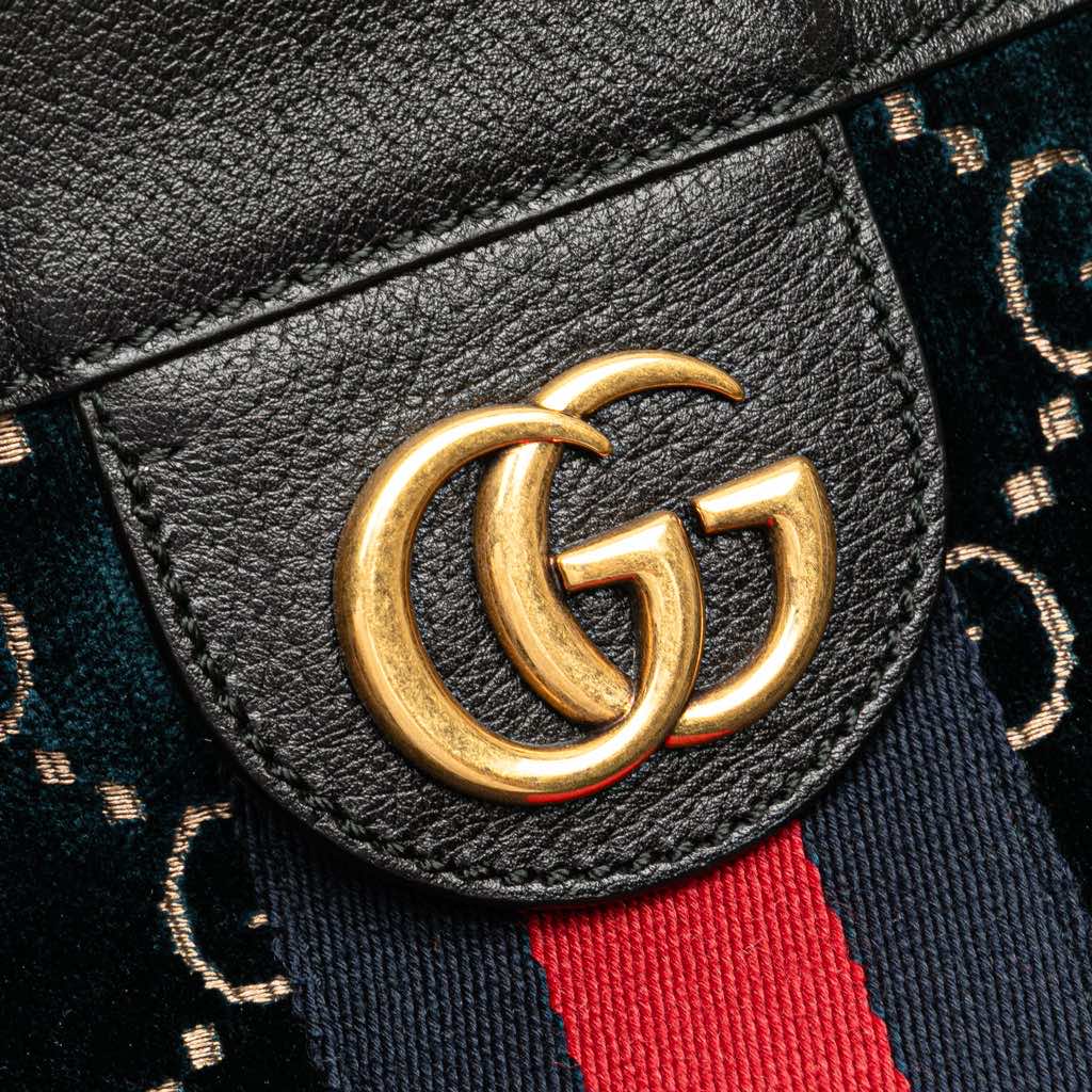 Gucci Large GG Velvet Web Ophidia Tote - Side view