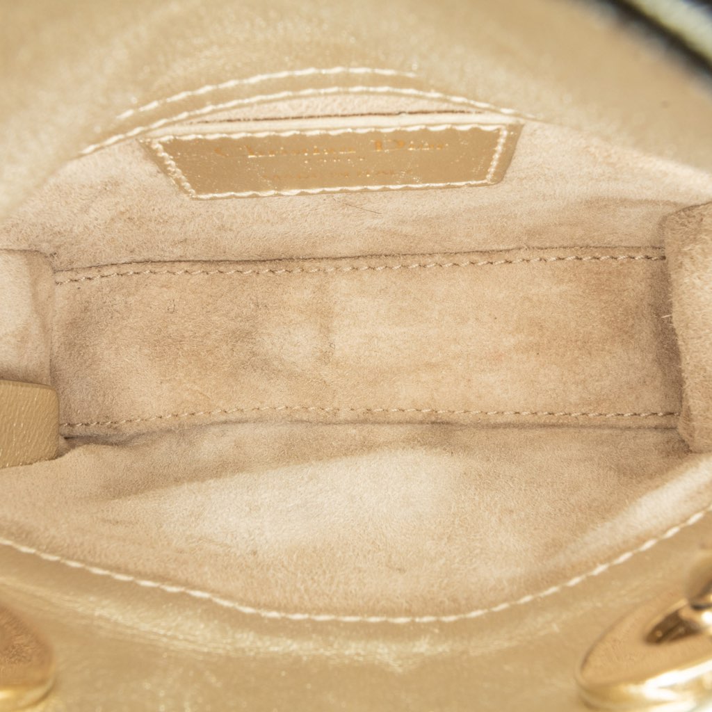 Dior Dioramour Mini Metallic Calfskin Cannage Lady Dior - Side view
