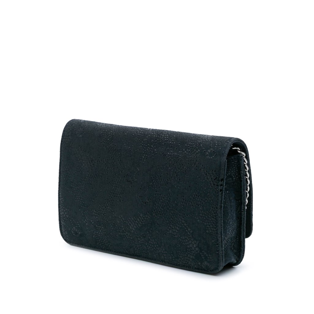 Chanel Lace Overlay Goatskin Wallet On Chain - 2