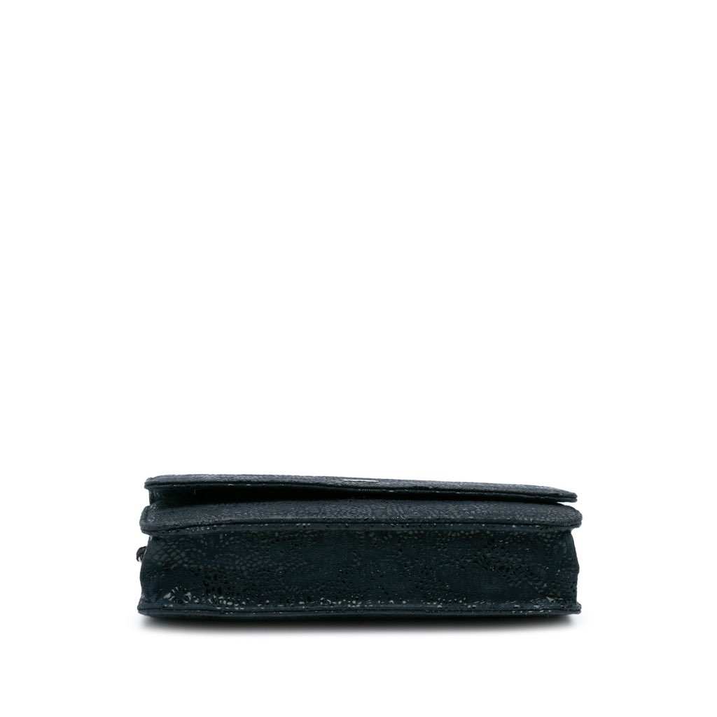 Chanel Lace Overlay Goatskin Wallet On Chain - 3
