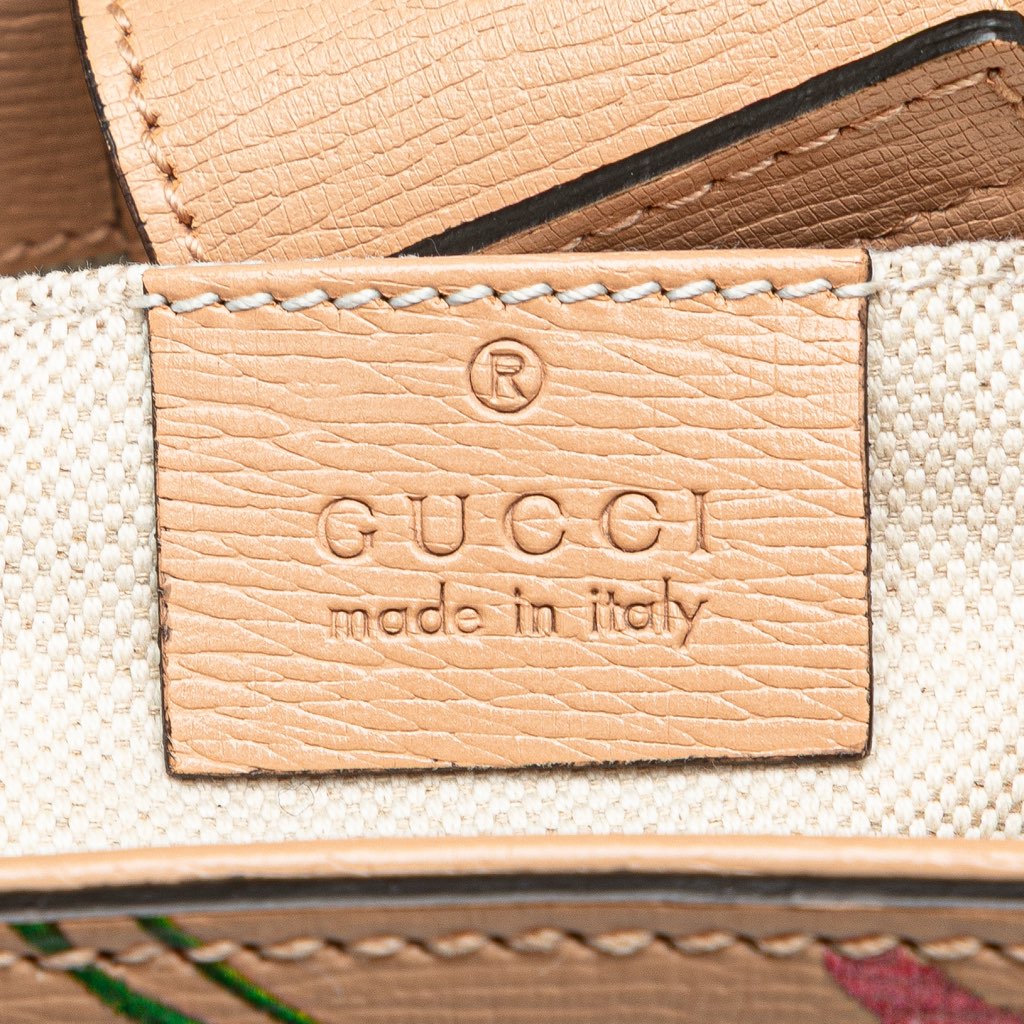 Gucci Mini Calfskin Blooms Bamboo Shopper Satchel - 5