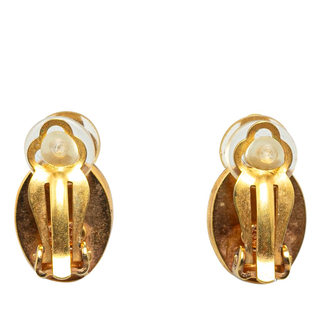 Chanel Gold Plated CC Clip On Earrings - 2