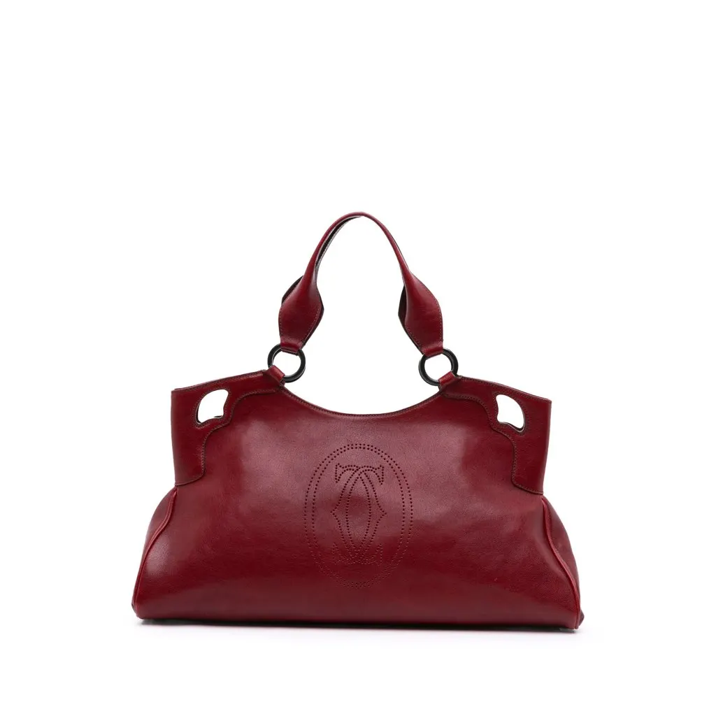 Cartier Medium Leather Marcello de Cartier Satchel Red Leather Good - Front View