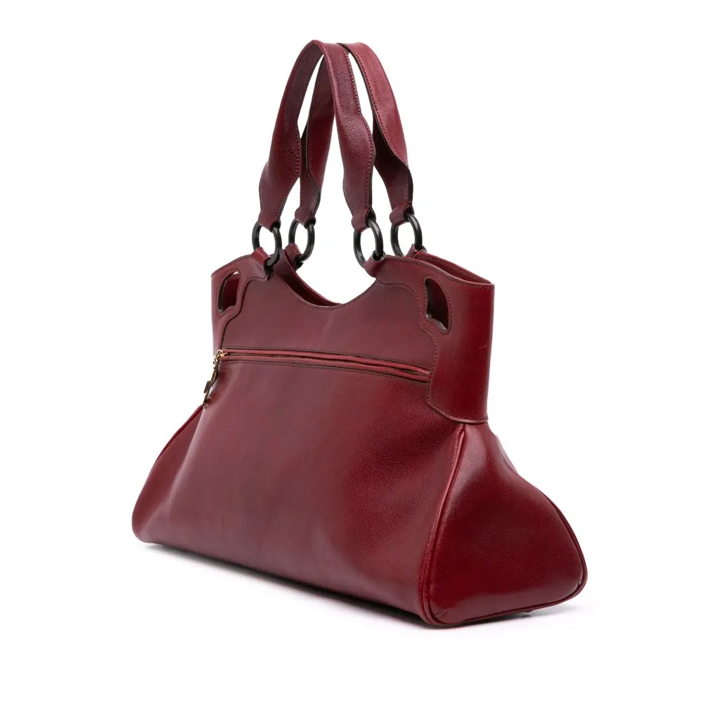 Cartier Medium Leather Marcello de Cartier Satchel Red Leather Good - Back View