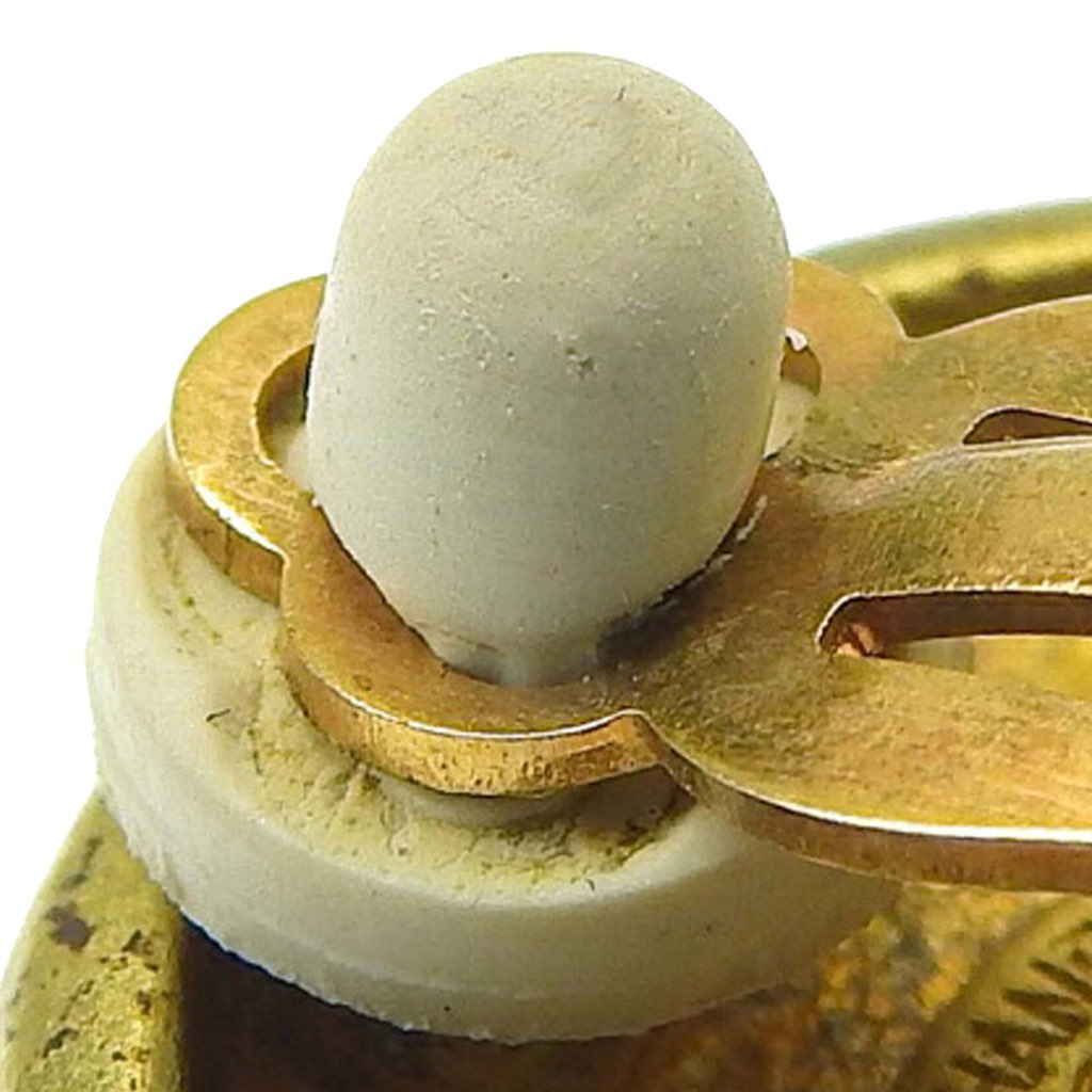 Chanel Gold Plated Logo Round Button Clip On Earrings - 5