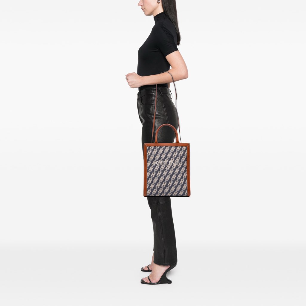 Celine Small Triomphe Canvas Maillon Vertical Cabas Satchel - Image 13