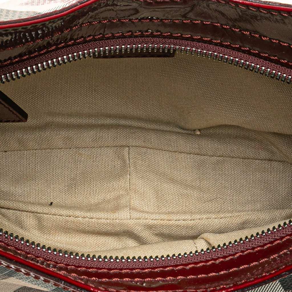 Burberry Patent Trimmed House Check Canvas Hearts Shoulder Bag - 4