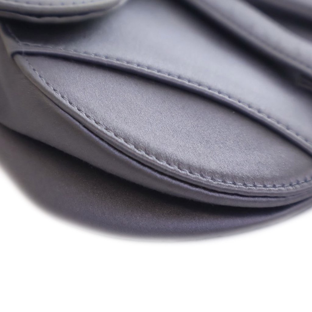 Dior Mini Satin Crystal Embellished Saddle Bag - 5