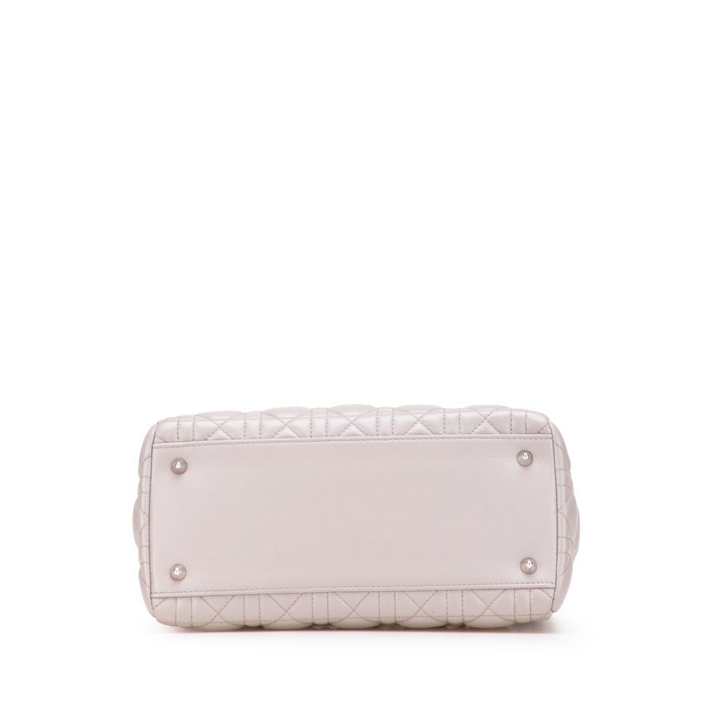 Dior Medium Lambskin Cannage Ruffle Trim Lady Dior - 3