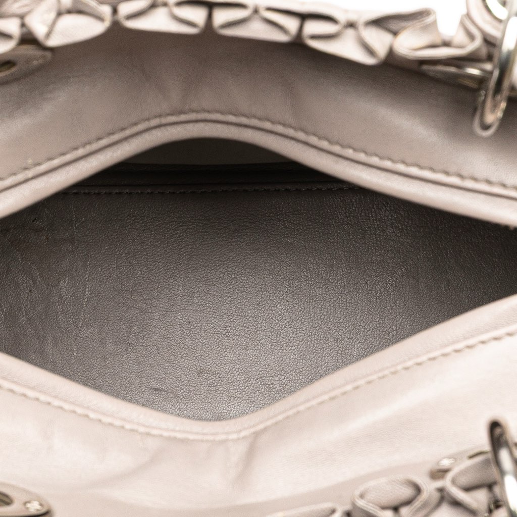 Dior Medium Lambskin Cannage Ruffle Trim Lady Dior - 4