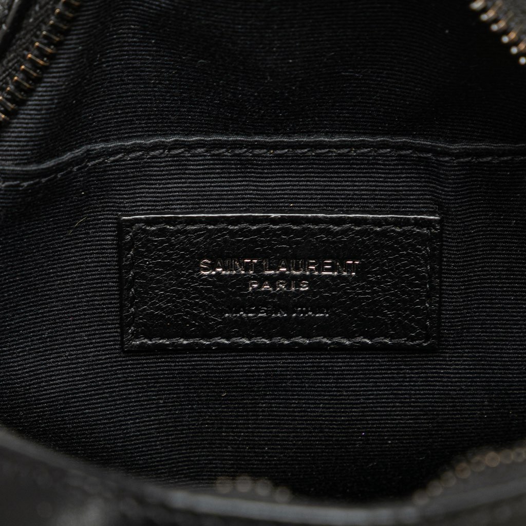 Saint Laurent Chevron Calfskin Round Vinyle Camera Bag - Side view