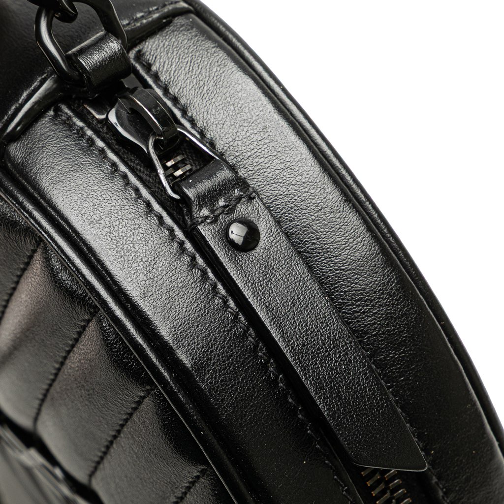 Saint Laurent Chevron Calfskin Round Vinyle Camera Bag - Image 10