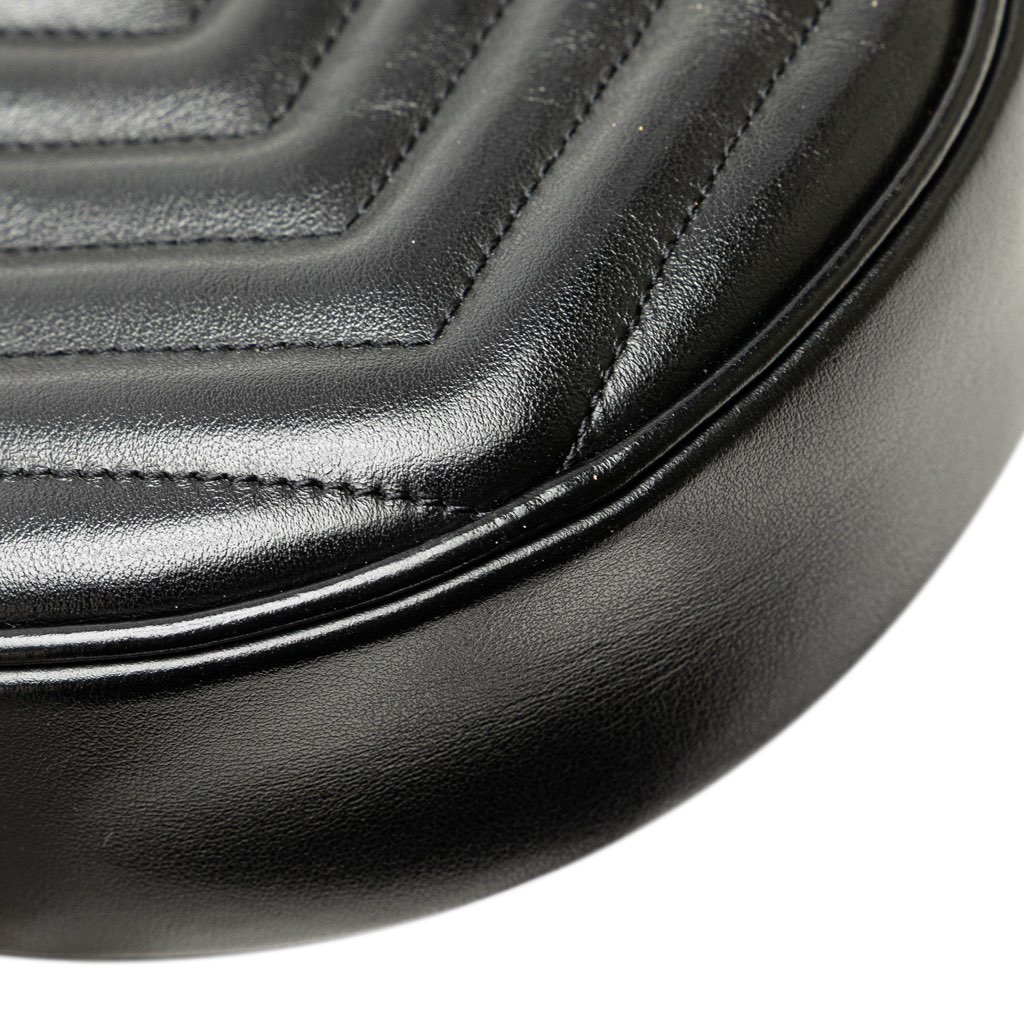 Saint Laurent Chevron Calfskin Round Vinyle Camera Bag - Image 11