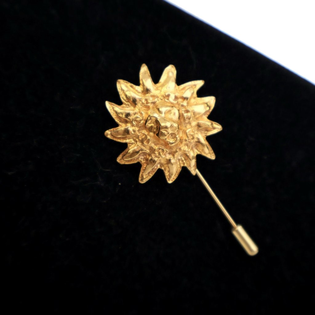 Chanel Gold Plated Lion Head Pin Brooch - 4