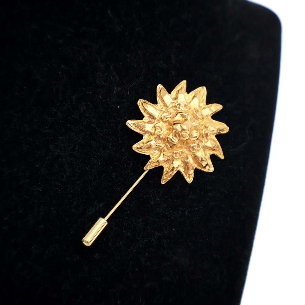 Chanel Gold Plated Lion Head Pin Brooch - 5