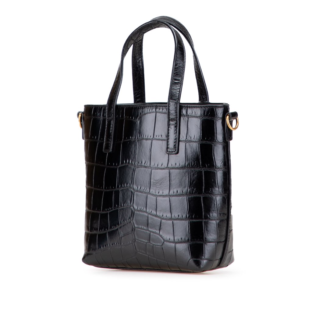 Saint Laurent Mini Toy Embossed Leather Shopping Tote - 2