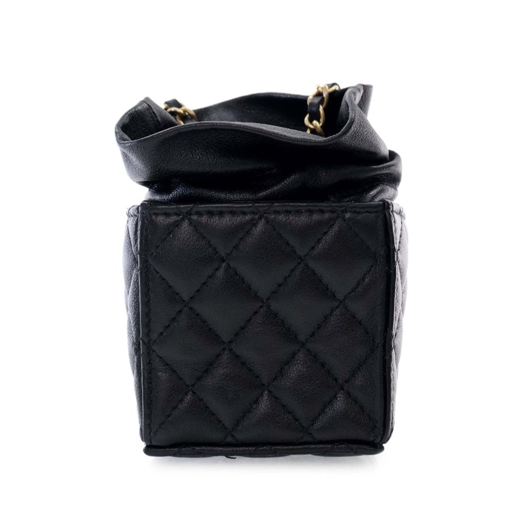 Chanel Mini Quilted Calfskin Drawstring Bucket Bag - 4