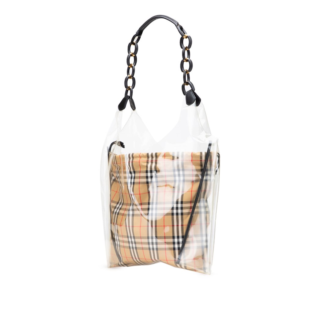 Burberry PVC and House Check Canvas Shopper Tote - Back view