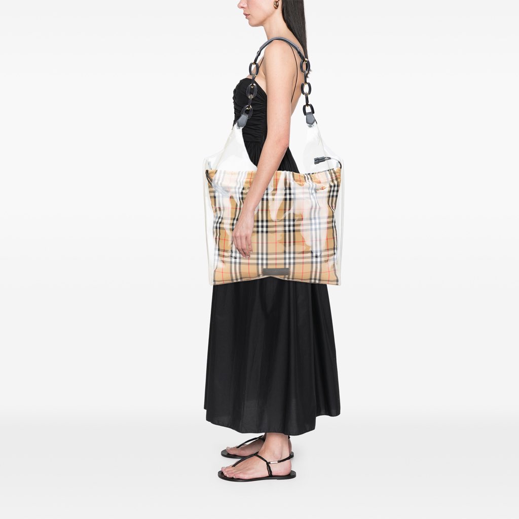 Burberry PVC and House Check Canvas Shopper Tote - Image 12