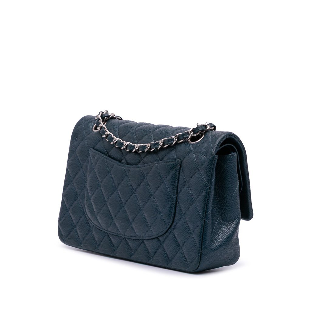 Chanel Medium Classic Caviar Double Flap - Back view